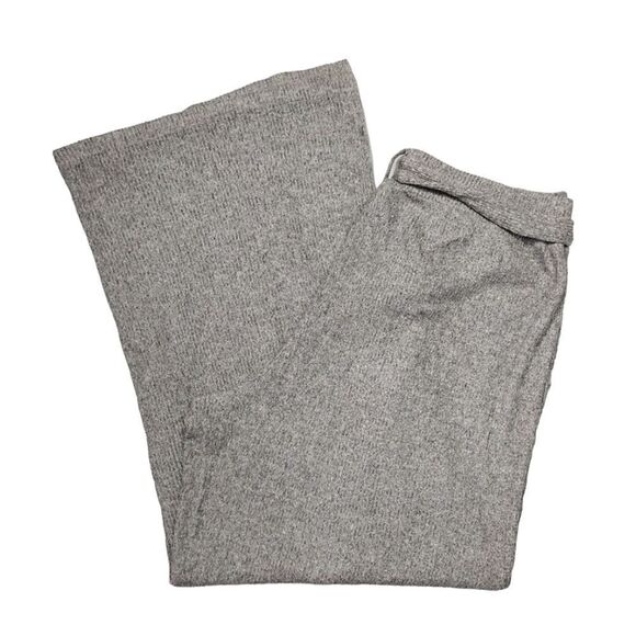 Lauren Conrad Grey High Rise Belted Wide Leg Slit Knit Pants Large - Picture 10 of 14